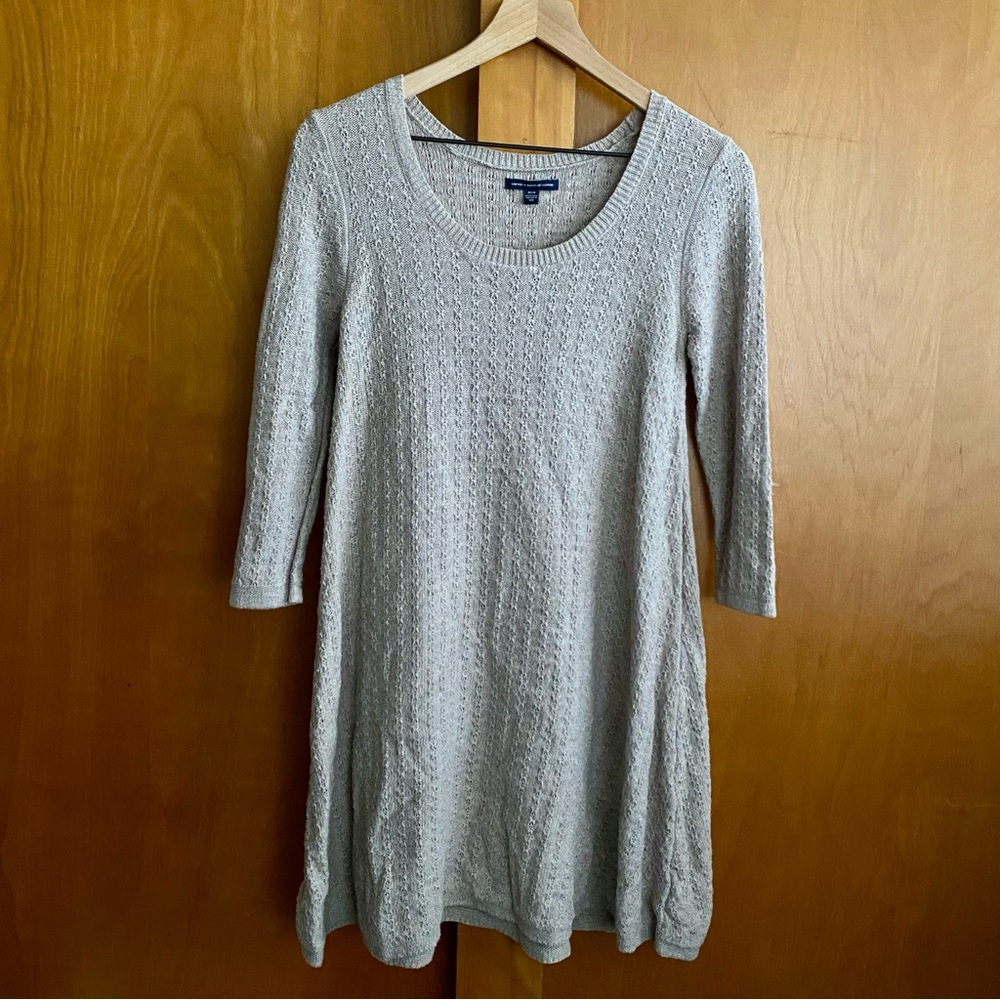 American Eagle Outfitters Light Brown 3/4 Sleeve Sweater Dress Medium